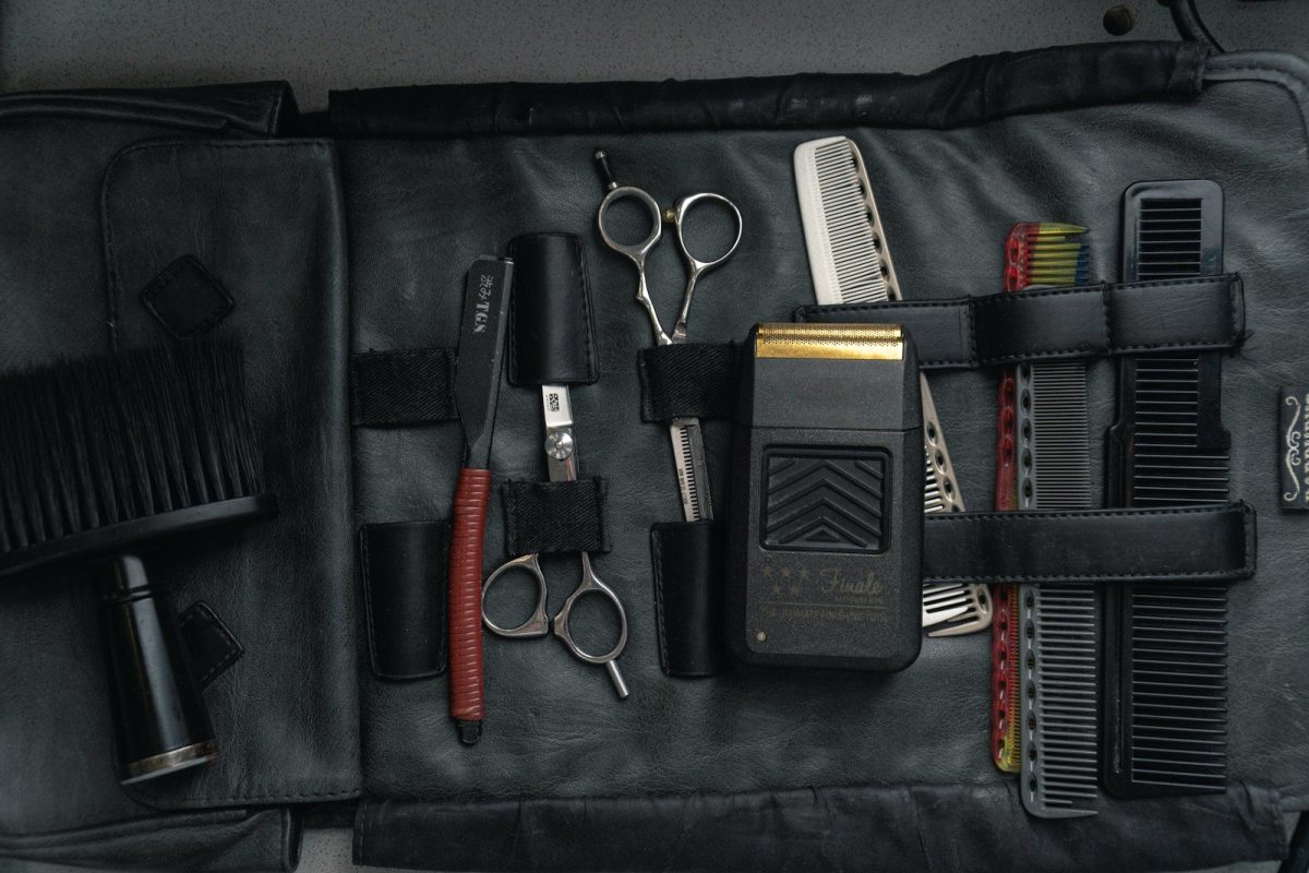 a black case filled with lots of different items