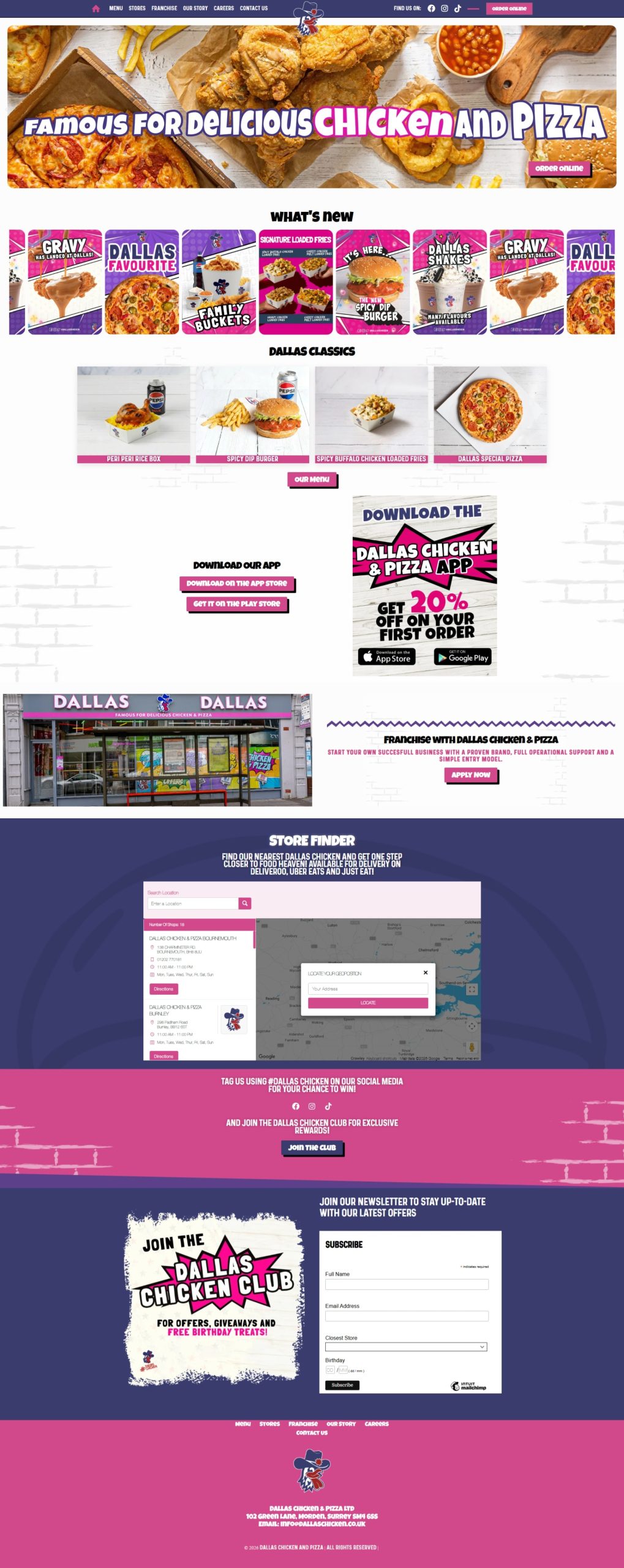 Dallas Chicken website