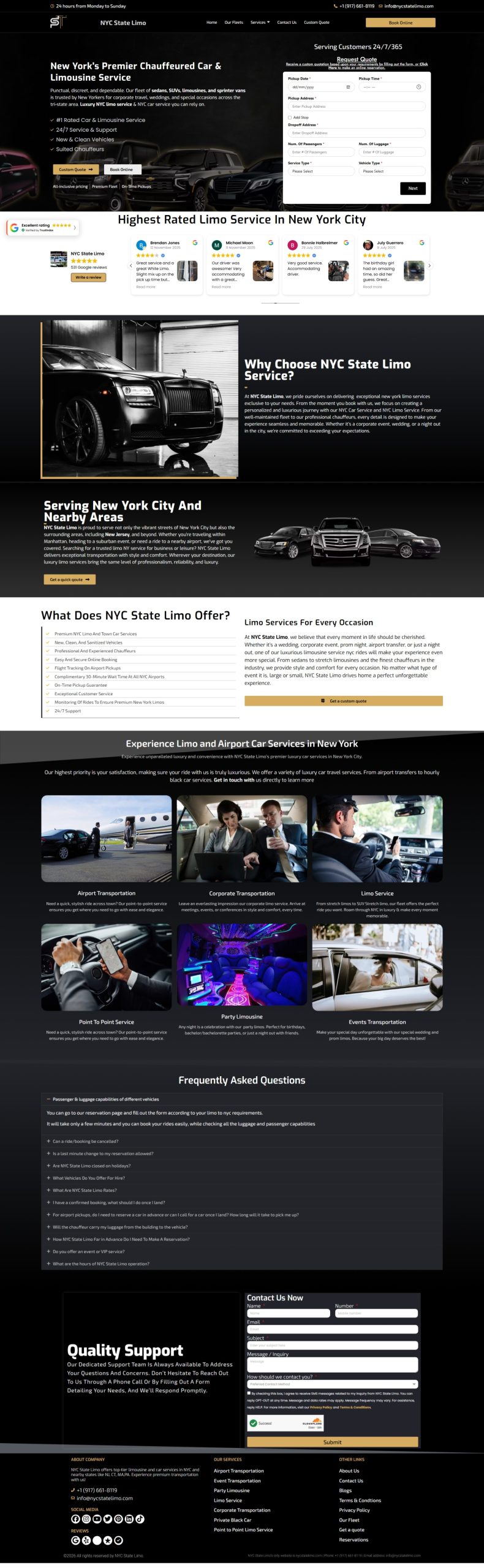 NYC State Limo website