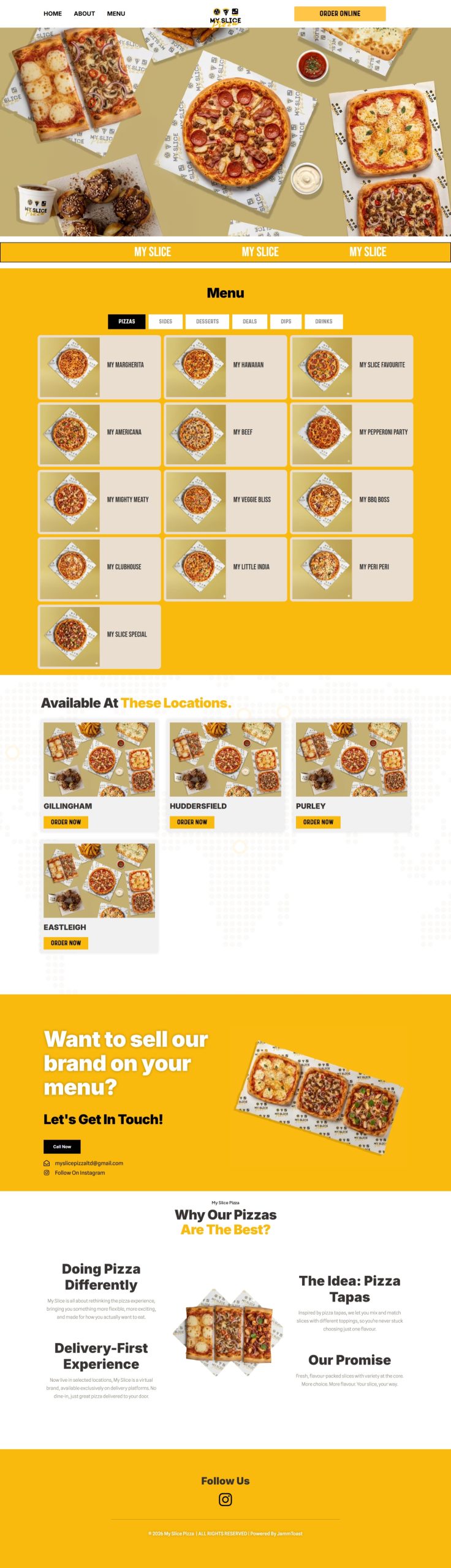 My Slice Pizza website