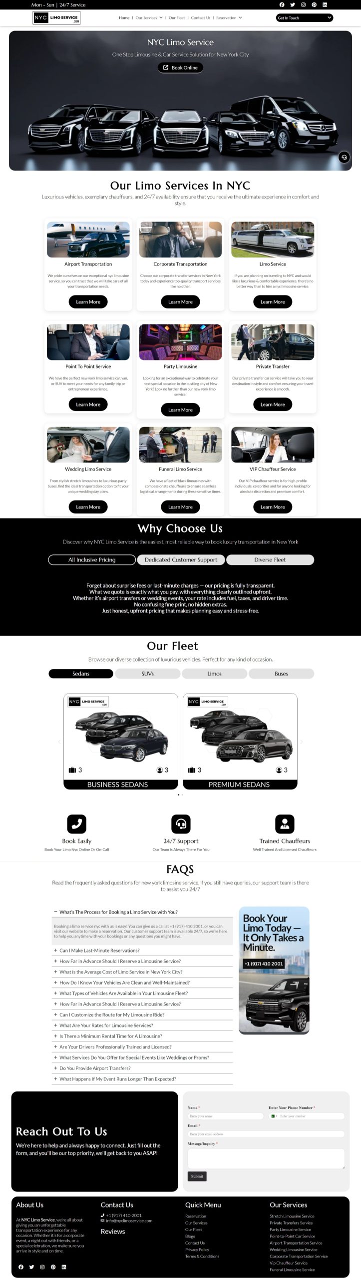 NYC Limo Service website